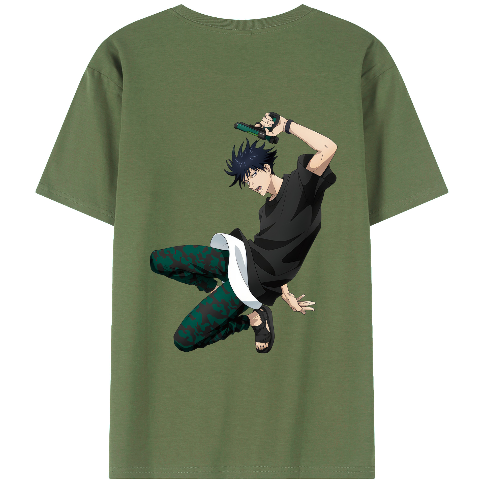 （画像用） 呪術廻戦 Jujutsu Kaisen 綿100％ メンズ半袖Tシャツ（バックプリント） 通気性